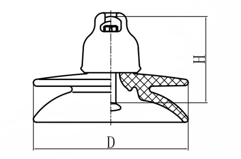 耐污悬式瓷绝缘子双伞型